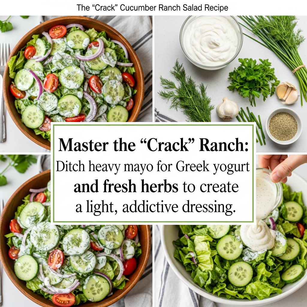 Master the 'Crack' Ranch: Ditch heavy mayo for Greek yogurt and fresh herbs to create a light, addictive dressing.