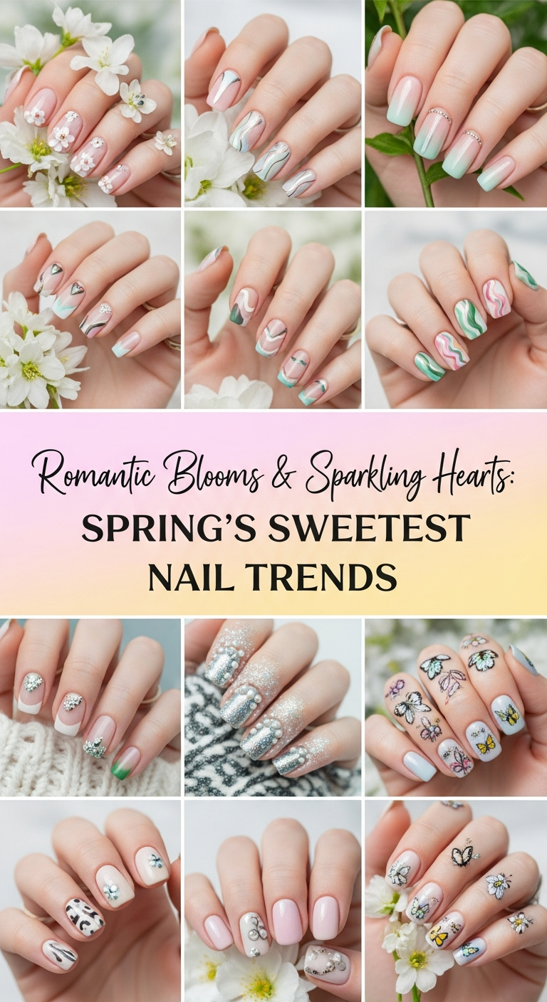 Romantic Blooms & Sparkling Hearts: Spring's Sweetest Nail Trends